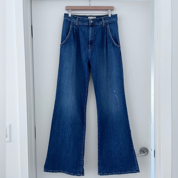 Nili Lotan Flora Denim Trouser | Mid-Rise | Wide-Leg | Classic Wash | Size 30 - Picture 8 of 16